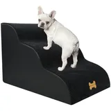 luxuskollektion Hundetreppe 3 Stufen Schwarz