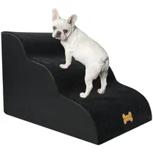 luxuskollektion Hundetreppe 3 Stufen Schwarz