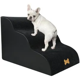 luxuskollektion Hundetreppe 3 Stufen Schwarz