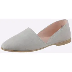 Slipper HEINE, Damen, Gr. 38, grau (hellgrau), Textil, modisch, Schuhe