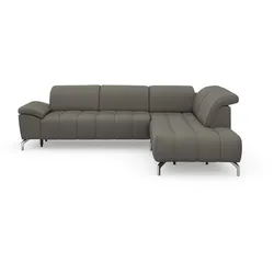Ecksofa SIT & MORE "Cool L-Form", braun (schlamm), B:272cm H:79cm T:220cm, Sofas, wahlweise mit Kopfteilverstellung und Vorziehsitz, motorisch
