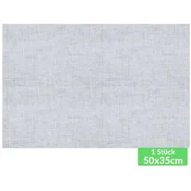 ANRO Platzset Tischset abwaschbar PVC Platzdeckchen rutschfest Tischuntersetzer Hitzebeständig Esstisch waschbar für drinnen & draußen Grau Leinenoptik Uni 35x50cm