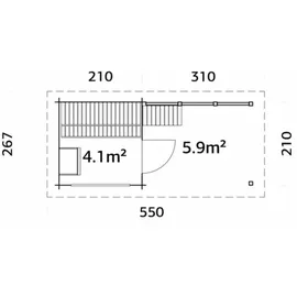 Palmako Sauna Sanna 490 x 210 cm Lackiert Dunkelgrau-Weiß FSC®