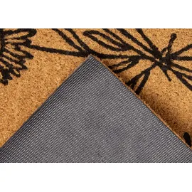 HANSE HOME Hello & Flowers, Türmatte", braun, B:45cm H:15mm L:75cm, Kokos, Fußmatte für Innen, Kokosmatte, Flur