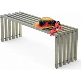 DanDiBo Ambiente Gartenbank 115 x 44 x 115 cm Silber
