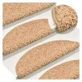 vidaXL Treppenmatten 15 Stk. Golden 65x21x4 cm