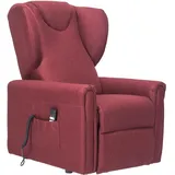 POLTRONE ITALIA Barbara2 Large Sessel mit aufstehhilfe Große Größen 160kg verstärkte Mechanik Mikrofedersitz schmutzabweisend fernsehsessel elektrisch schlafsessel Dunkelrot