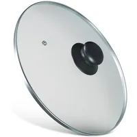 Vioks Glasdeckel universal 240mm mit Knopfgriff und Edelstahlschutzrand für