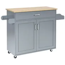 Costway Küchenwagen mit Rollen Aus Holz Grau 116 x 40 x 85 cm