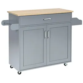 Costway Küchenwagen mit Rollen Aus Holz Grau 116 x 40 x 85 cm