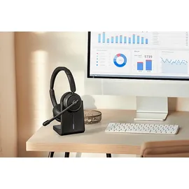 ISY IHS-8200 Bluetooth Headset mit Dockingstation, Over-ear Schwarz