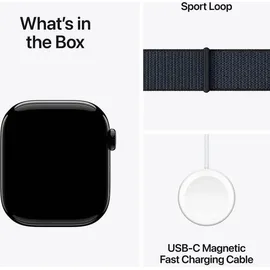 Apple Watch Series 10 GPS + Cellular 42 mm Aluminiumgehäuse diamantschwarz Sport Loop tinte