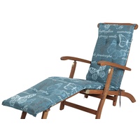 Kettler Polen KETTtex 2388 Auflage Deckchair Bali blau/Petrol Schmetterlinge 190x49x6 cm (ohne Stuhl)