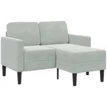 vidaXL 2-Sitzer-Sofa mit Chaiselongue L-Form Hellgrau 125 cm Samt