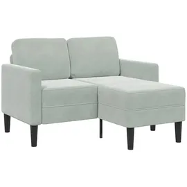 vidaXL 2-Sitzer-Sofa mit Chaiselongue L-Form Hellgrau 125 cm Samt
