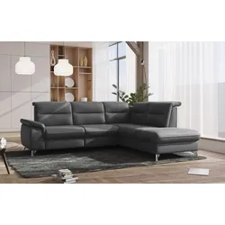 Ecksofa SIT & MORE "Astoria L-Form", grau, B:256cm H:91cm T:225cm, 100% Polyester, Sofas, wahlweise mit motorischer Relaxfunktion