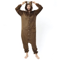Katara Partyanzug Waldtiere Jumpsuit Kostüm Overall Erwachsene S-XL, (165-175cm) braun Körpergröße L (165-175 cm)