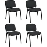 Eigentlich Besucherstuhl stapelbar 4er-Set, Besprechungsstuhl Stoff Polster schwarz, Gästesuhl stapelbar, Stuhl Sitzhöhe 44 cm x Sitztiefe 42 cm x Sitzbreite 47 cm, Stapelstuhl für Besprechungsraum