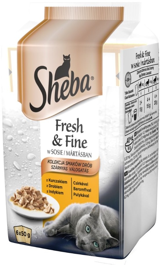 SHEBA Katzenfutter Fresh & Fine Geflügel Variation Multipack 6x50g