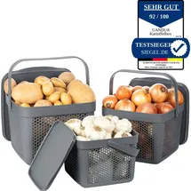uandu Aufbewahrungskorb 3er Set  grau 30 x 20 x 15 cm
