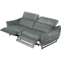 Egoitaliano "Dafne, elegantes Designsofa mit hohem Sitzkomfort", mit und ohne elektrischer Relaxfunktion, Kopfteile manuell verstellbar grau