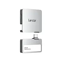 Lexar Professional Go Portable SSD mit HUB 2TB, ultrakompakt, unterstützt Apple ProRes, bis zu 1050MB/s Lesen und 1000MB/s Schreiben, USB 3.2 Gen 2, IP65, für iPhone 15/16, Silber