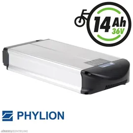 Phylion E-Bike Akku Phylion \"Dolphin\" XH370 – 37V 14Ah - Gepäckträger"
