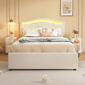 lanki international gmbh Polsterbett 90 x 200 cm Beige