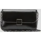 Clutch mit Schulterkette und Logo-Gravur auf der Magnetschließe - schwarz - ONESIZE