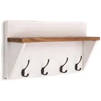 DESIGN DELIGHTS Wandgarderobe Vintage 60 x 26 x 10 cm Weiß