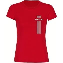 multifanshop Damen T-Shirt - England - Streifen - Druck weiß - Frauen