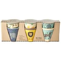 Rice Kleine Melamin Kinder Becher Jungle Animals 6er Pack,