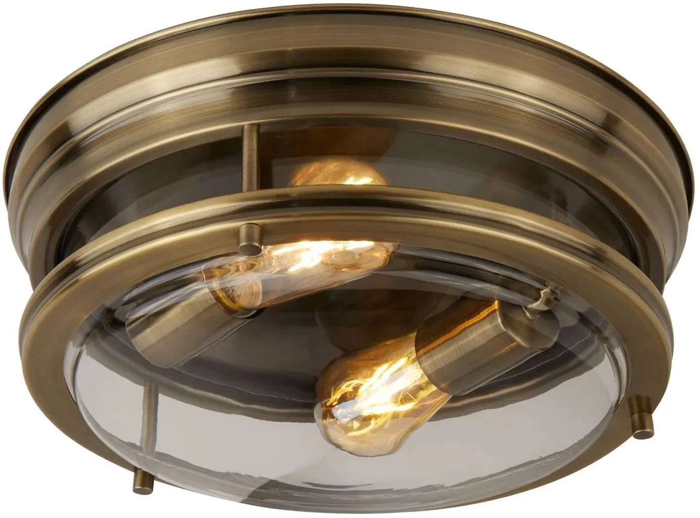 Searchlight Deckenlampe Edinburgh, dimmbar, bronze / altmessing, für Wohn- / Esszimmer, Metall, Deckenlampe - 35 cm - 35 cm - 14.5 cm