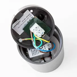 LUCANDE Meret (spritzwassergeschützt (Modern) in Schwarz aus Aluminium 1-flammig