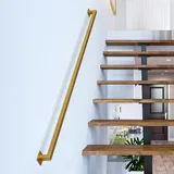 Gorssen 120cm Handlauf,Gold Vintage Schmiedeeisen Treppengeländer for den Innen Außen, Wandhandlauf Wohnung Draußen Handläufe Treppen Handlauf Geländer Bausatz Balkon Brüstung Stange