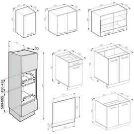 Vicco Küchenzeile R-Line 300 cm Sonoma Eiche/Weiß
