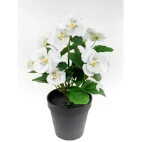 Seidenblumen Roß Stiefmütterchen 30cm im Topf FT Kunstpflanzen künstliche