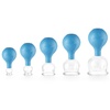 Schröpfgläser Set aus Echtglas 5 Stück. diverse Größen Blau