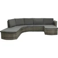 vidaXL Lounge-Set inkl. Auflagen grau 312176