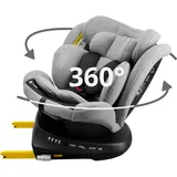 KidsZone Kindersitz 9-36 kg i-Size 40-150 cm – Autositz mit ISOFIX, 360° drehbar, RWF & FWF, 5-Punkt-Gurt, höhenverstellbar, Memory Foam – Auto Kindersitz für Babys & Kinder