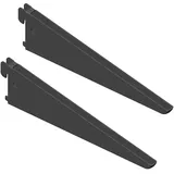 Element System 18133-00032 U-Träger Regalträger 2-reihig / 2 Stück / 5 Abmessungen / 3 Farben/L = 22 cm/schwarz/für Regalsystem/Wandschiene