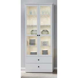 trendteam Vitrine Baxter 81 x 41 x 196 cm Weiß