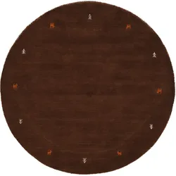 Wollteppich CARPETFINE "Gabbeh Uni", braun, H:15mm Ø:120cm, Wolle, Teppiche, reine Wolle handgewebt, Gabbeh Tiermotiv warmes Raumklima viele Größen