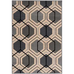Teppich SEHRAZAT "Gusta 1193", grau, B:200cm H:8mm L:290cm, Kunstfaser, Teppiche, Wohnzimmer, Kurzflor