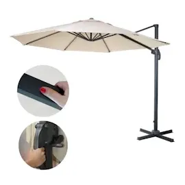 Mendler Gastronomie-Ampelschirm HWC-A96 Ø 400 cm creme