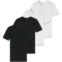 SCHIESSER Herren T-Shirt 4er Pack - Serie "95/5", Rundhals, S-XXL, Schwarz/Weiß S
