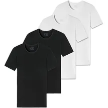 SCHIESSER Herren T-Shirt 4er Pack - Serie "95/5", Rundhals, S-XXL, Schwarz/Weiß S