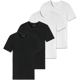 SCHIESSER Herren T-Shirt 4er Pack - Serie "95/5", Rundhals, S-XXL, Schwarz/Weiß S