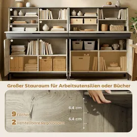 Homcom Sekretär-Schreibtisch mit Regalen und Schrankfach 100 cm Naturholz | Gr.: onesize