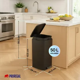 Proregal Mülleimer 50 l Matt Schwarz